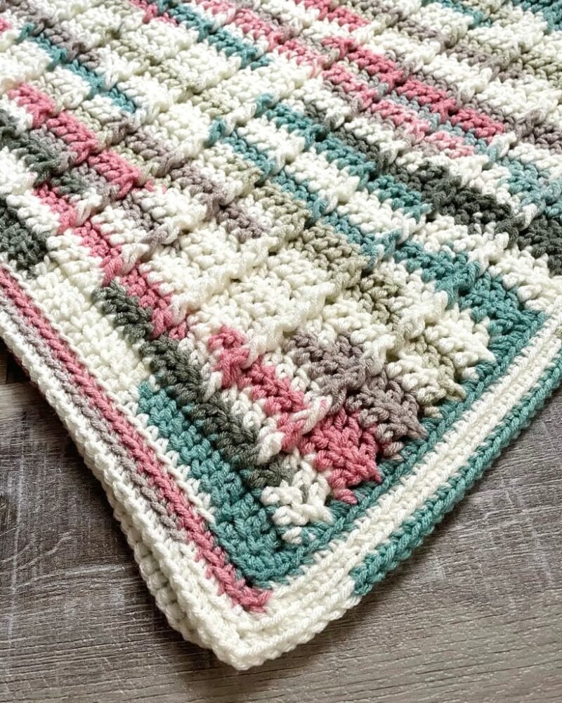 Front Post Double Crochet Blanket